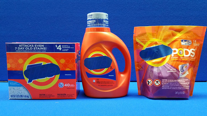 washing detergents in different forms