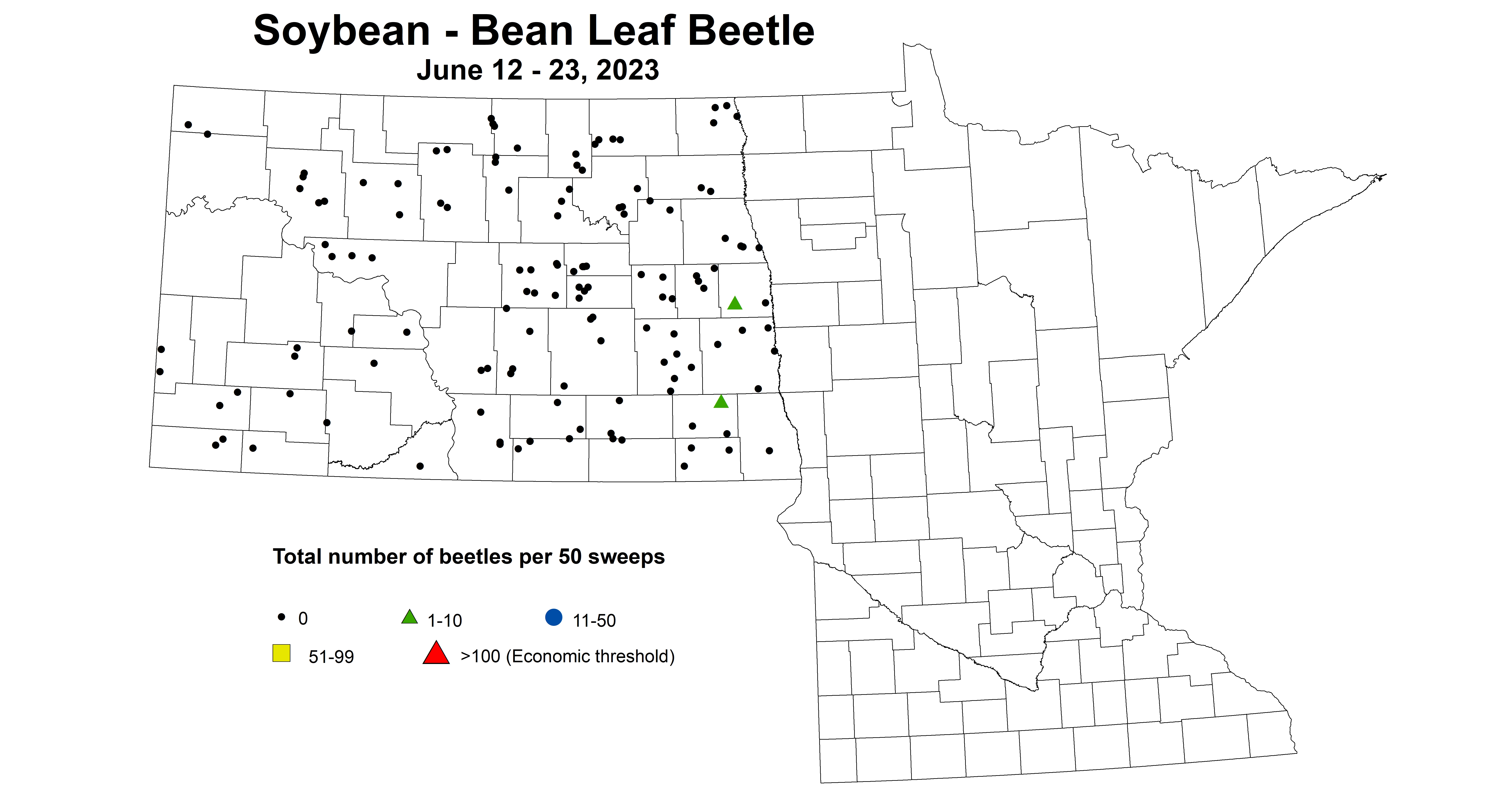 soybean BLB beetles per 50 sweeps June 12-23 2023 updated