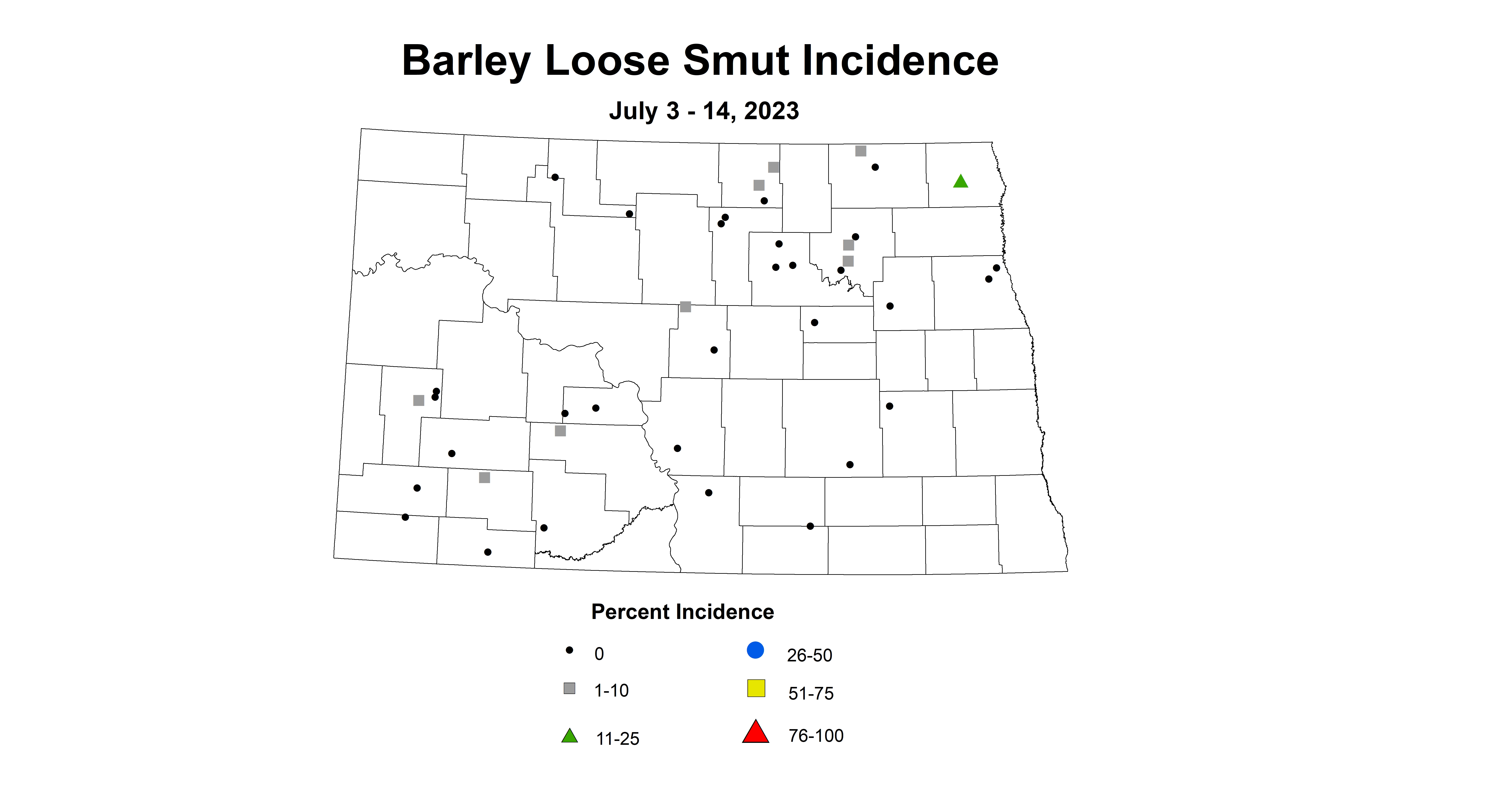barley loose smut incidence July 3-14 2023
