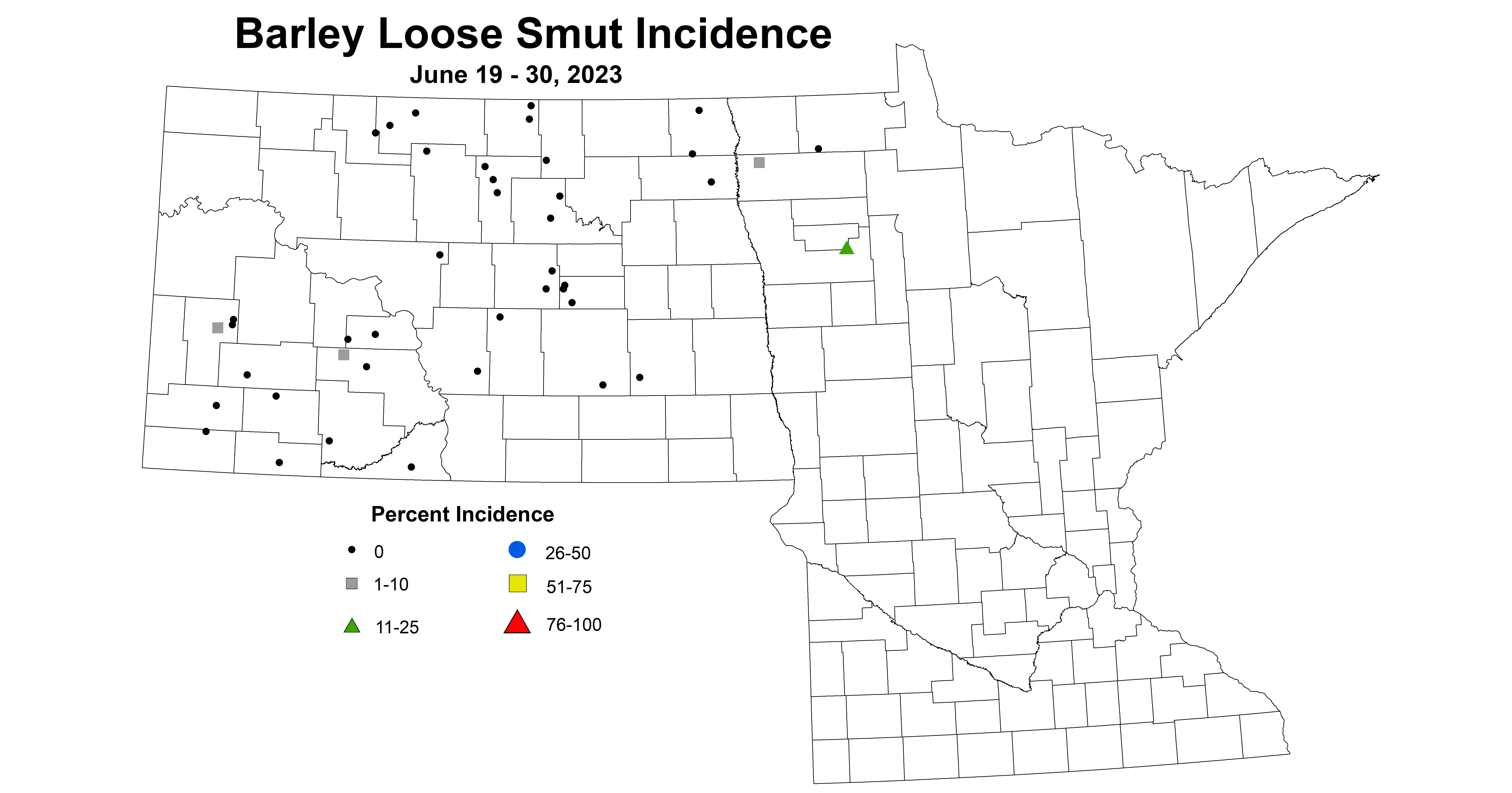 barley loose smut incidence June 19-30 2023