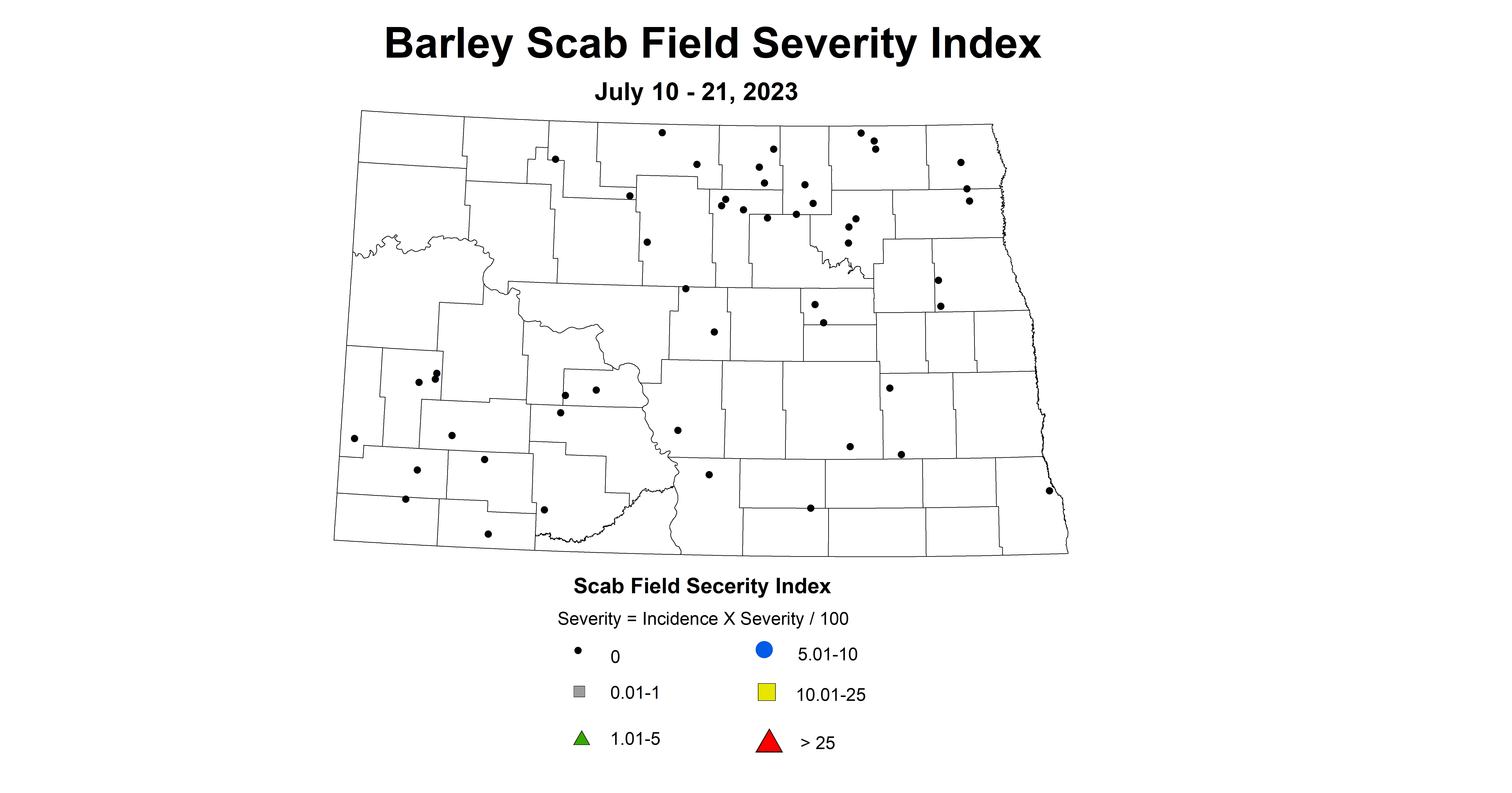 barley scab index July 10-21 2023