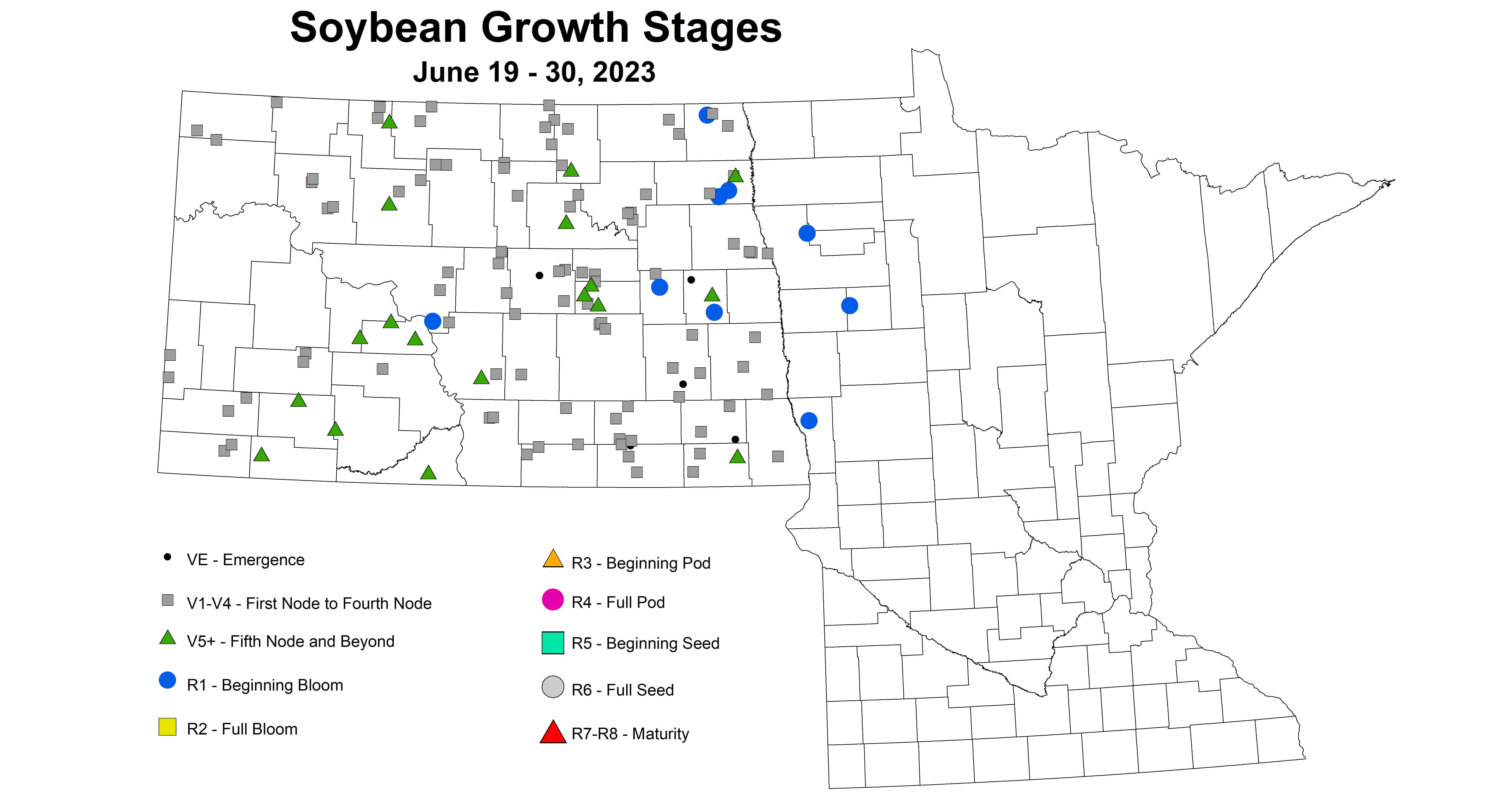 soybean growth stages June 19-30 2023