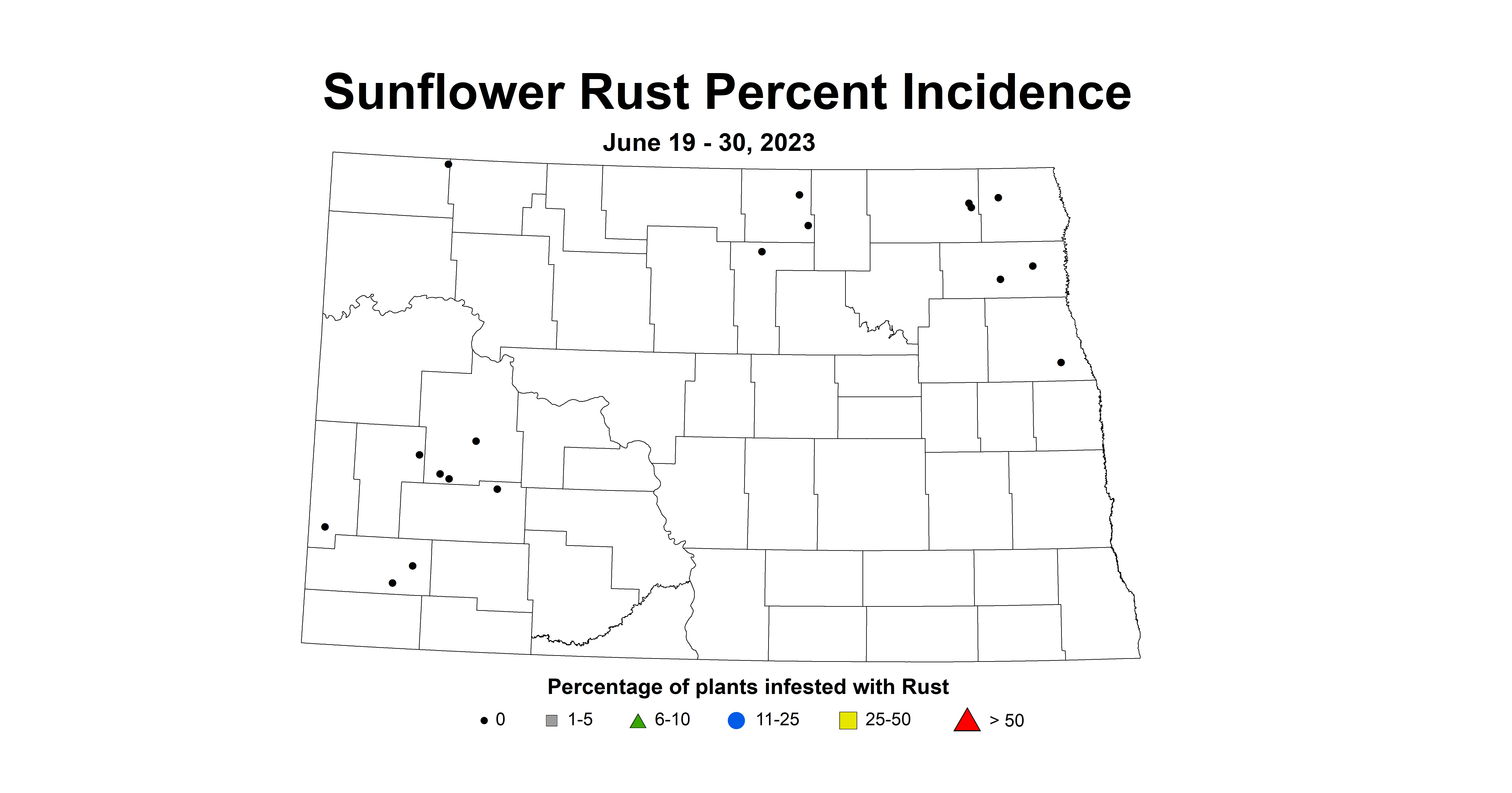 sunflower rust incidence June 19-30 2023