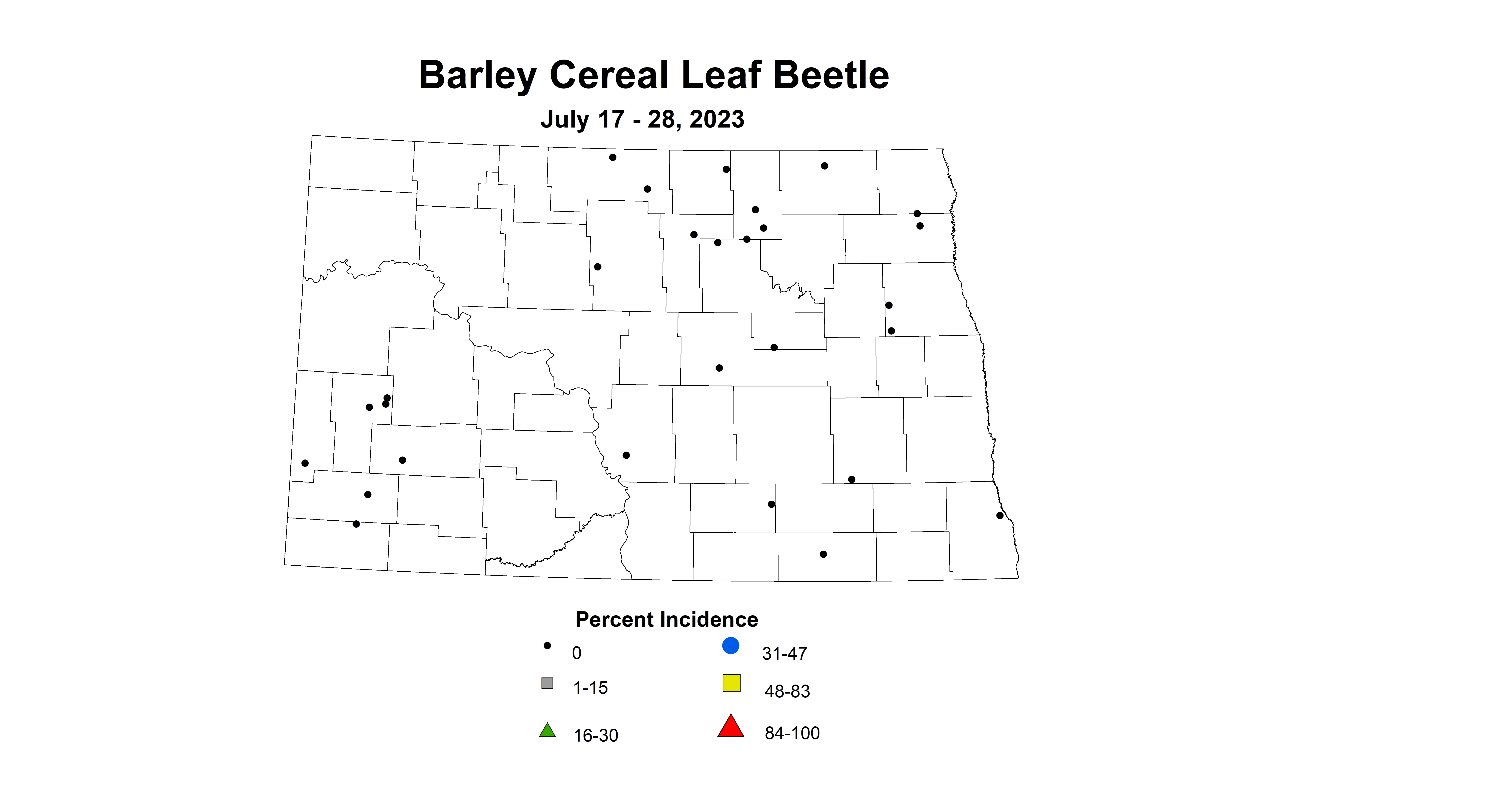 barley cereal leaf beetle July 17-28 2023