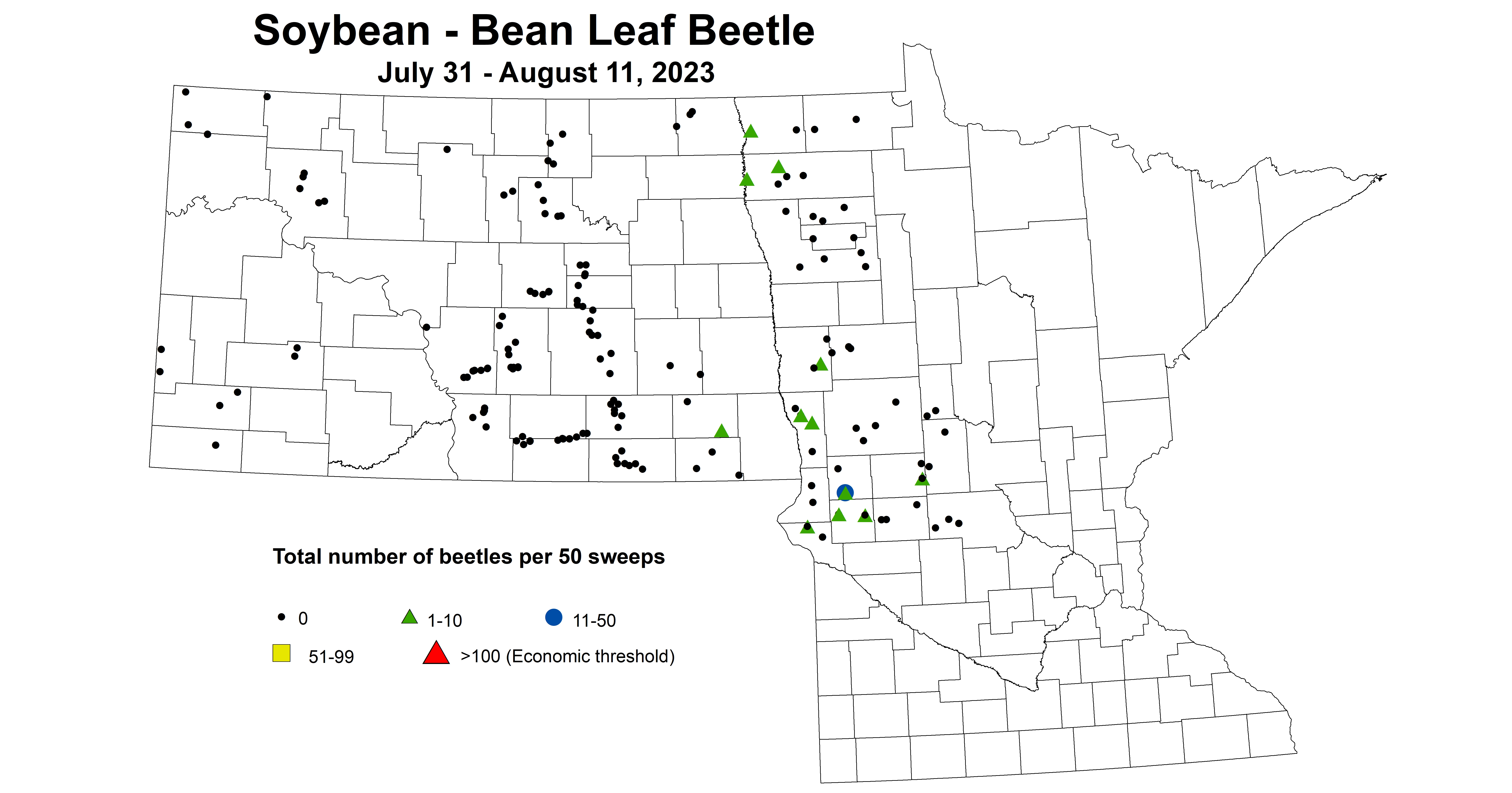 soybean BLB total number of beetles per 50 sweeps 7.31-8.11 2023