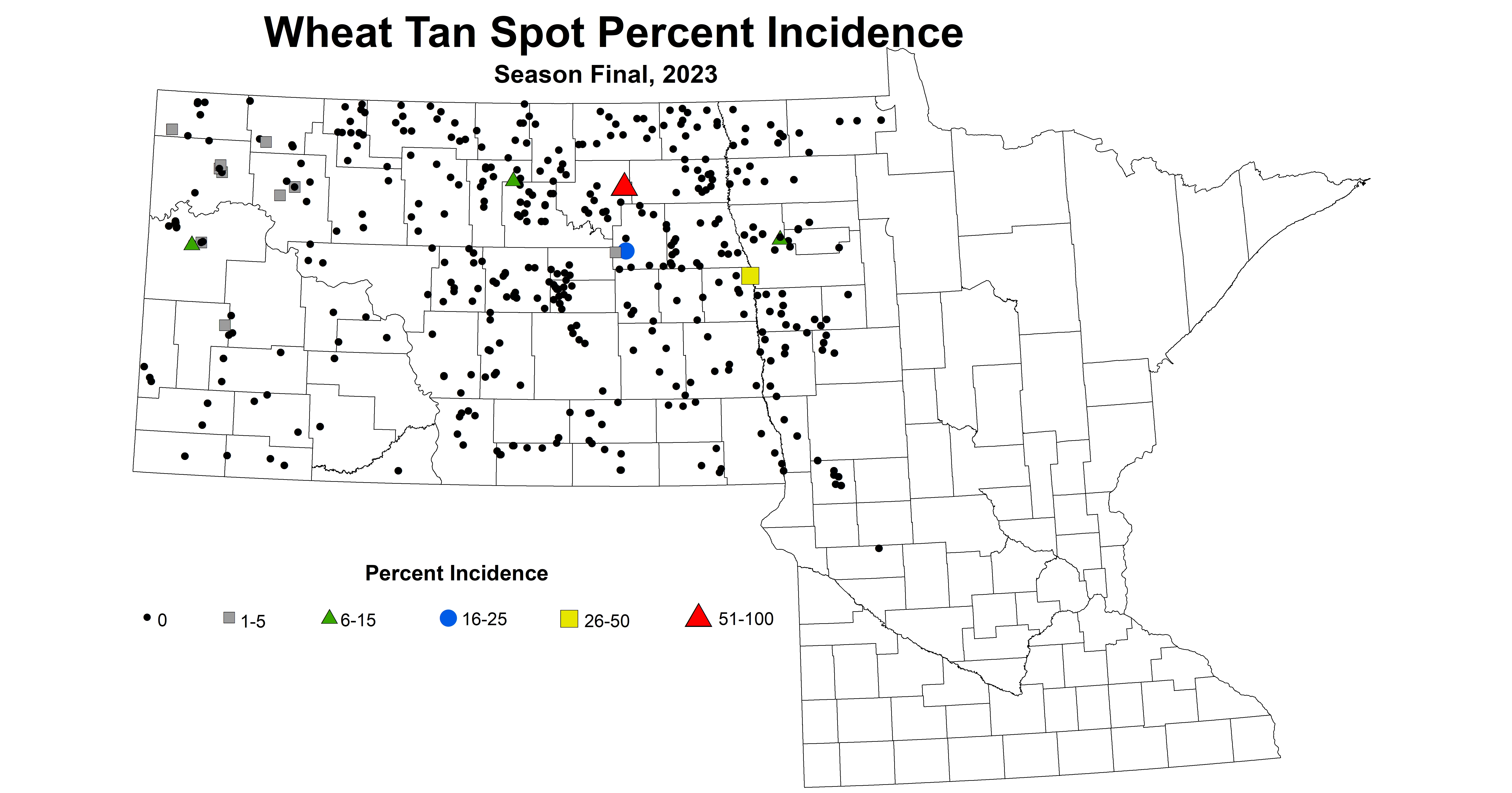 wheat tan spot incidence season final 2023