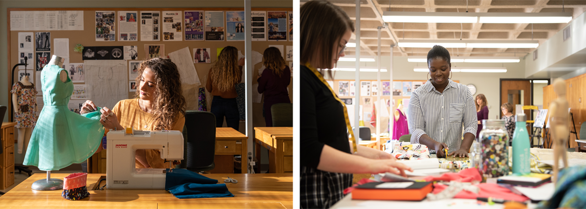 Images of Apparel, Retail Merchandising and Design students in action.