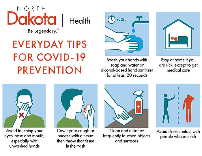 ND卫生部预防COVID-19的提示