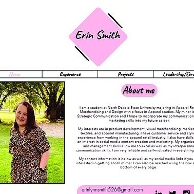 Erin Smith portfolio, click thumbnail for full site.