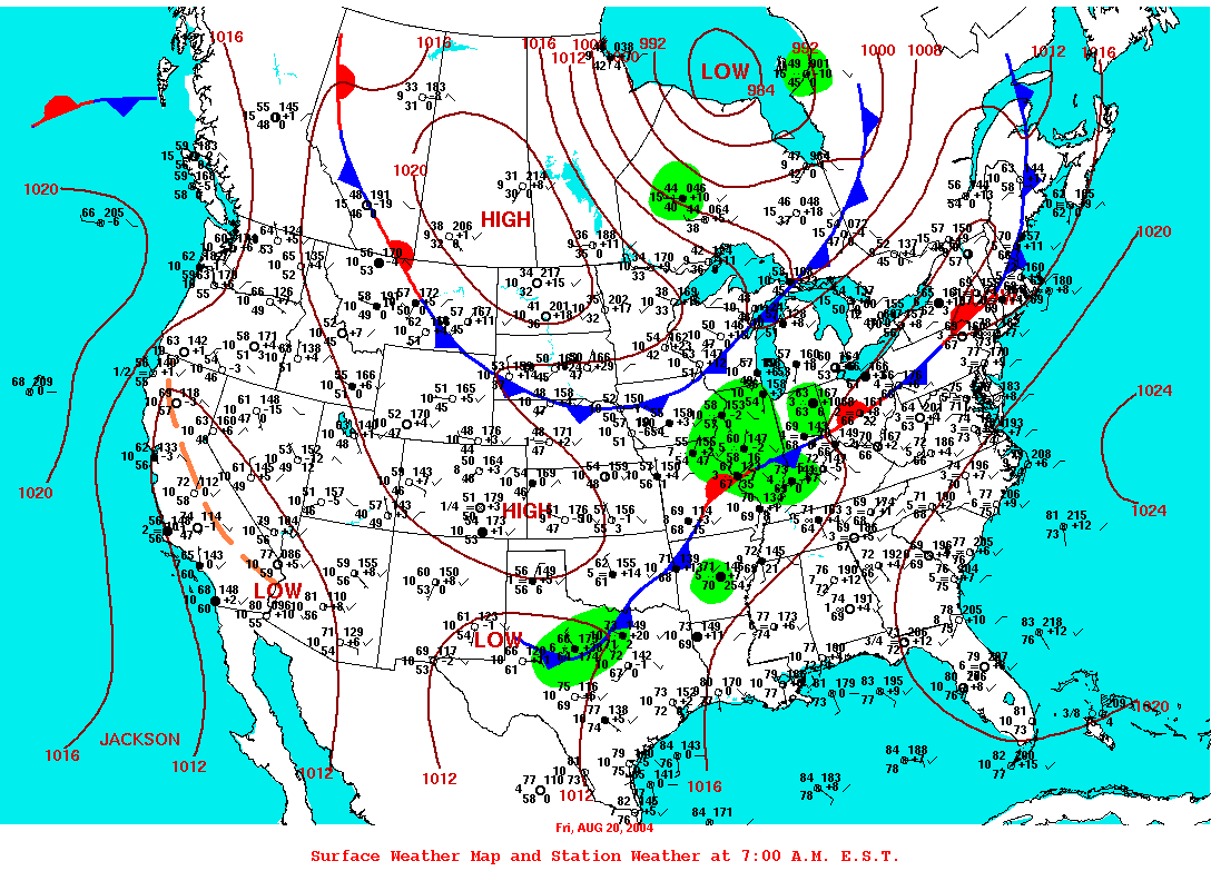 12Z August 20, 2004 Surface Map