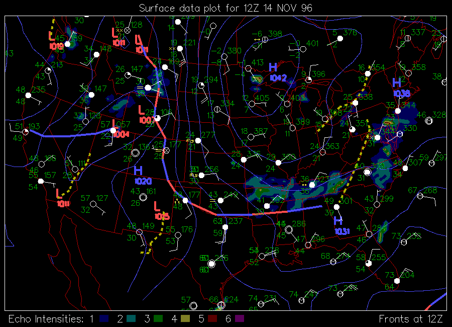 November 14, 1996 Surface Map (12Z)