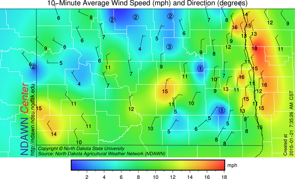 Morning Wind Speed and Direction