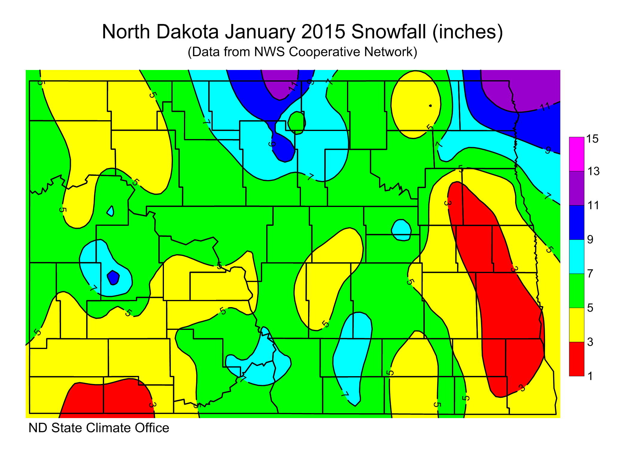 January 2015 Snow Totals