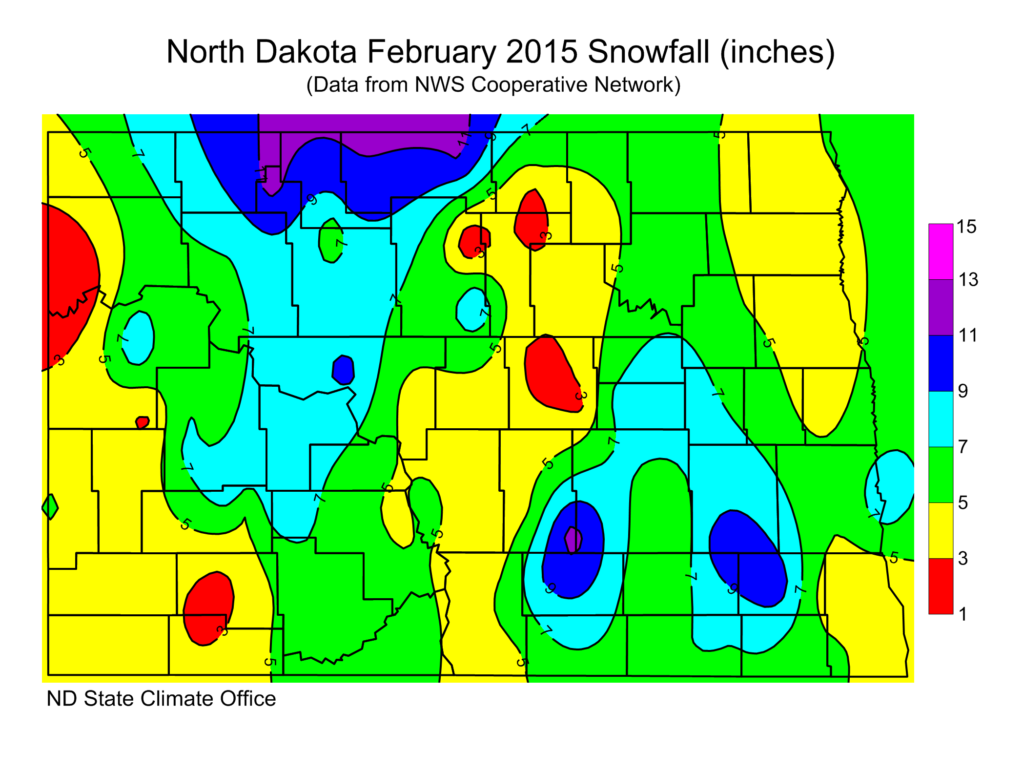 February 2015 Snow Totals