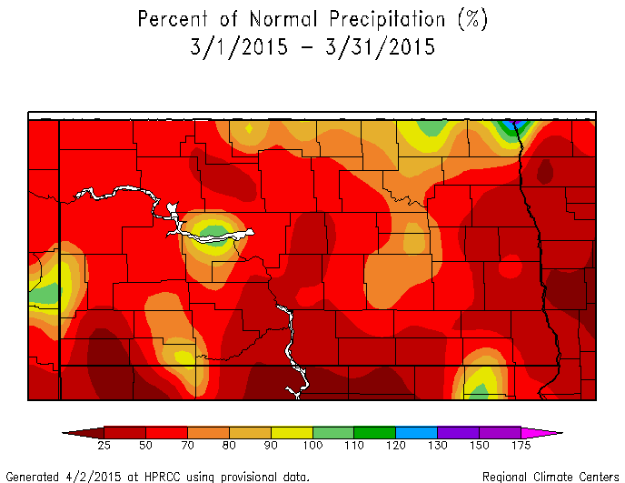 March Percent of Normal Precipitation