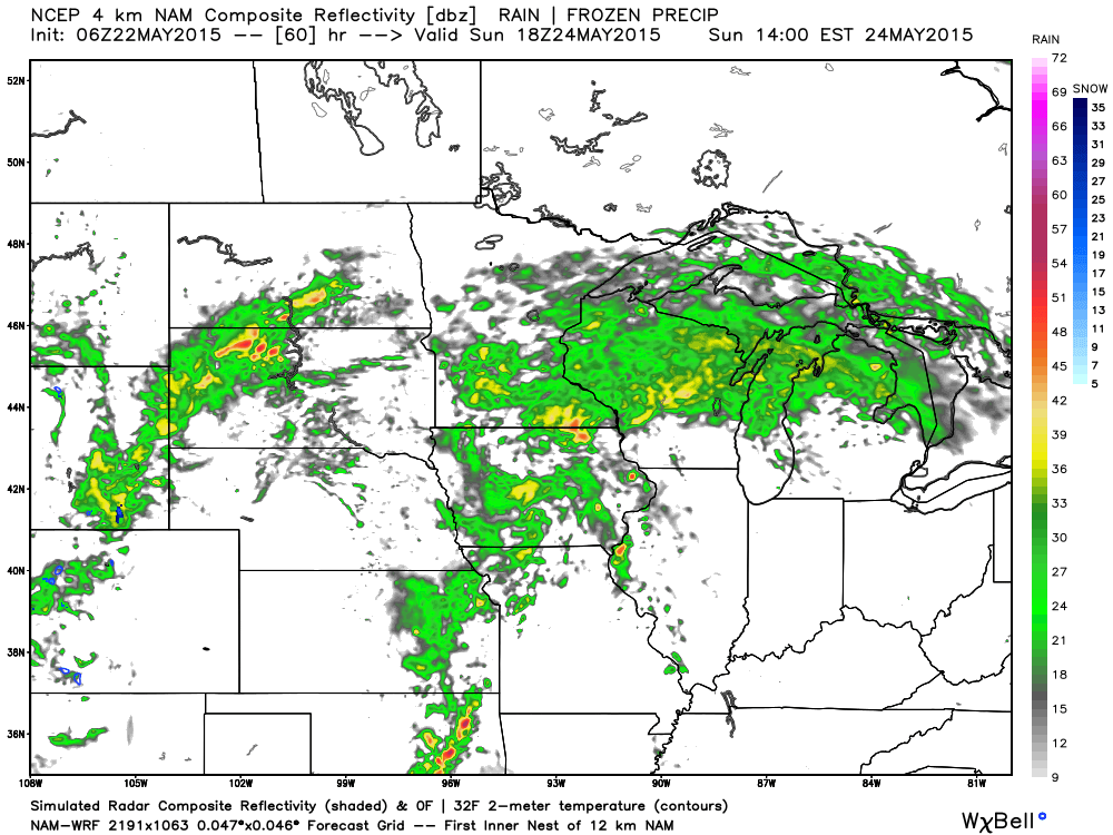 Potential Radar Sunday, May 24, 1 PM