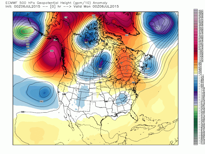 500 mb Heights/Anomalies for the next 10 Days  (ECMWF WMO-Essential)