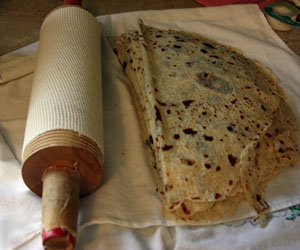 Lefse and rolling pin.