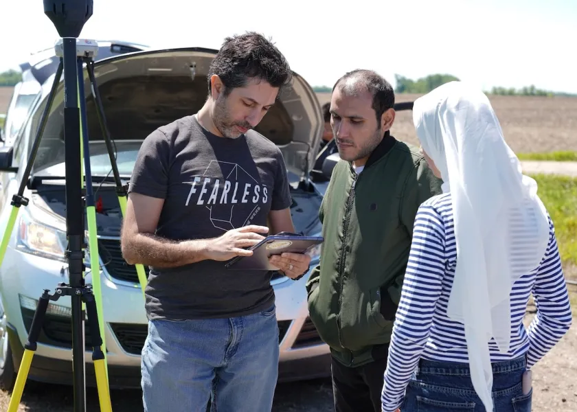 Researchers conducting field work.