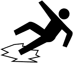 clipart image of a person slipping and falling