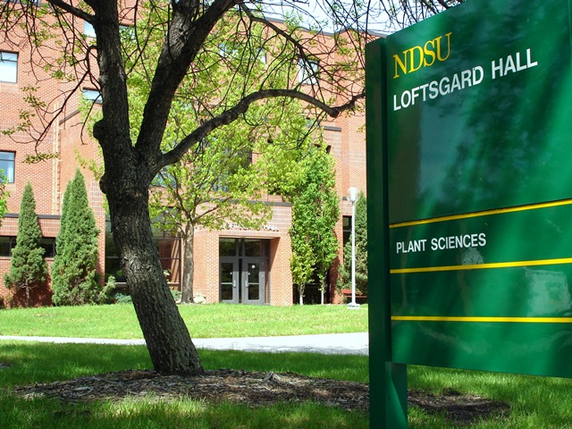 Loftsgard Hall sign on NDSU campus