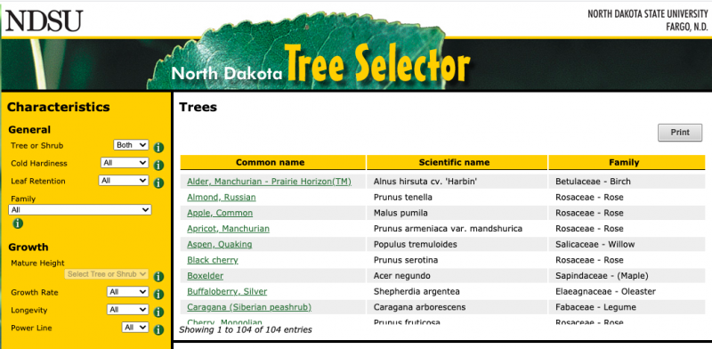 Tree Selector Page Preview