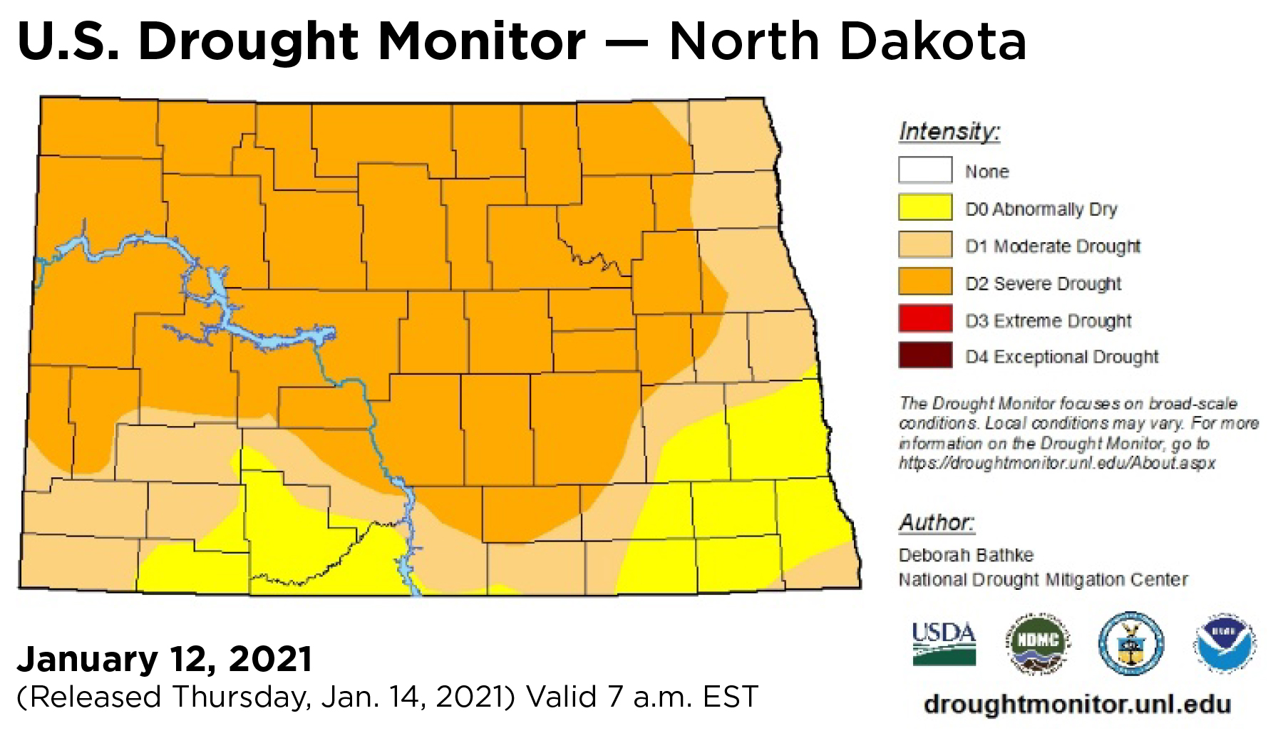 U.S. Drought Monitor in North Dakota
