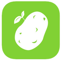 Icon for NDAWN Potato Blight app shows a sprouting white potato against a bright green background