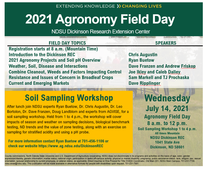 Agronomy Field Day Announcement Information