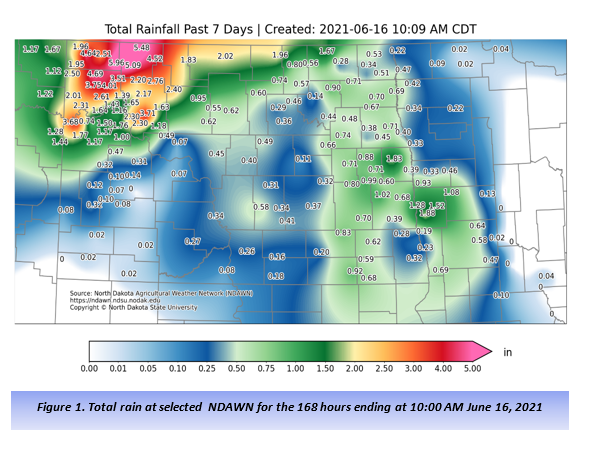 Map of ND weather June 17, 2021