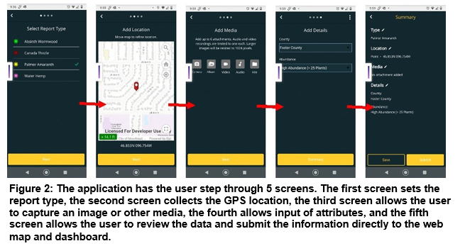 Application user steps 1 through 5
