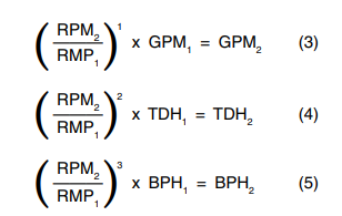 varying the pump speed will result in changes in flow rate, TDH and BHP