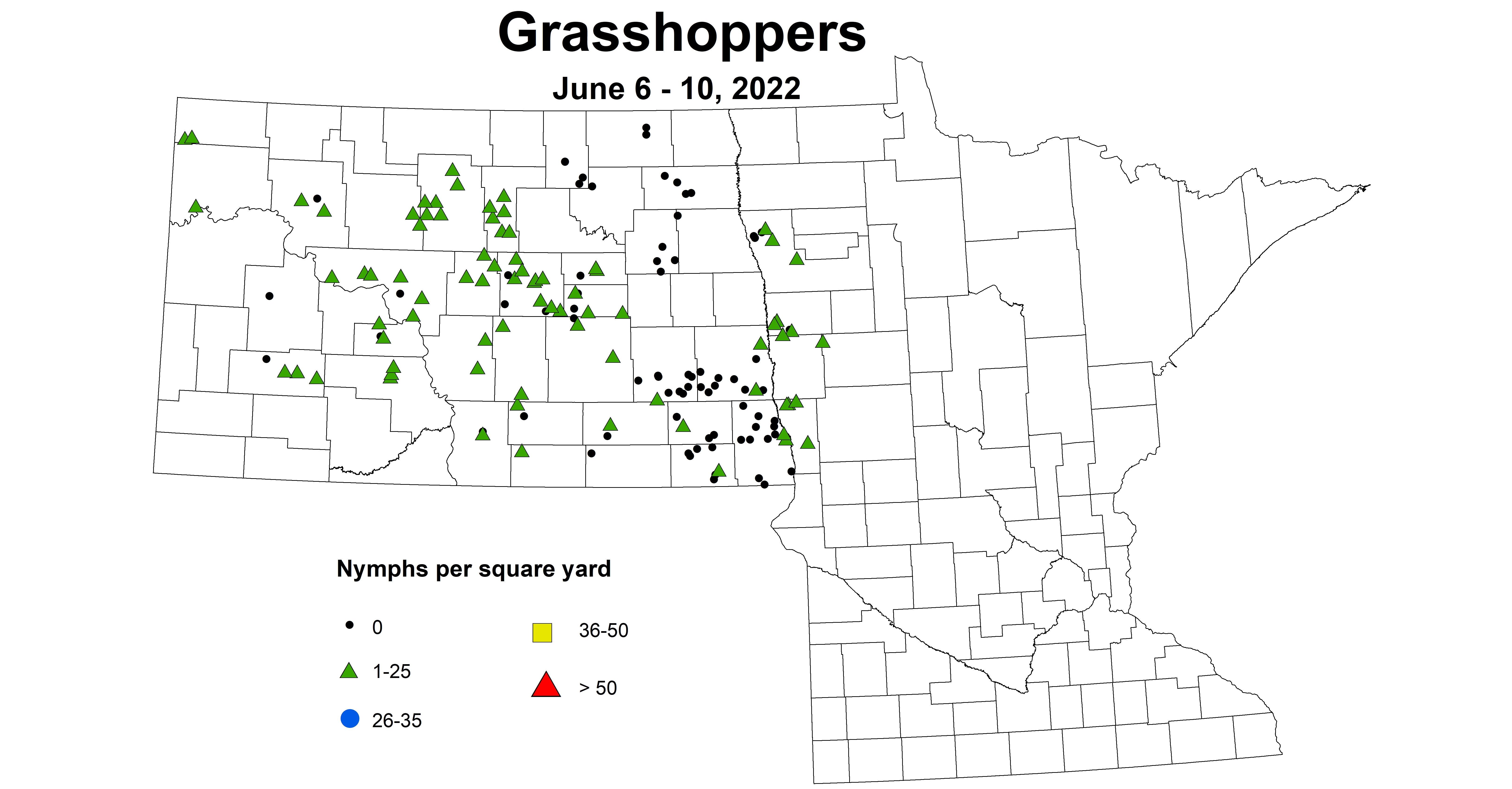 ND IPM map of Grasshopper June 6-10, 2022