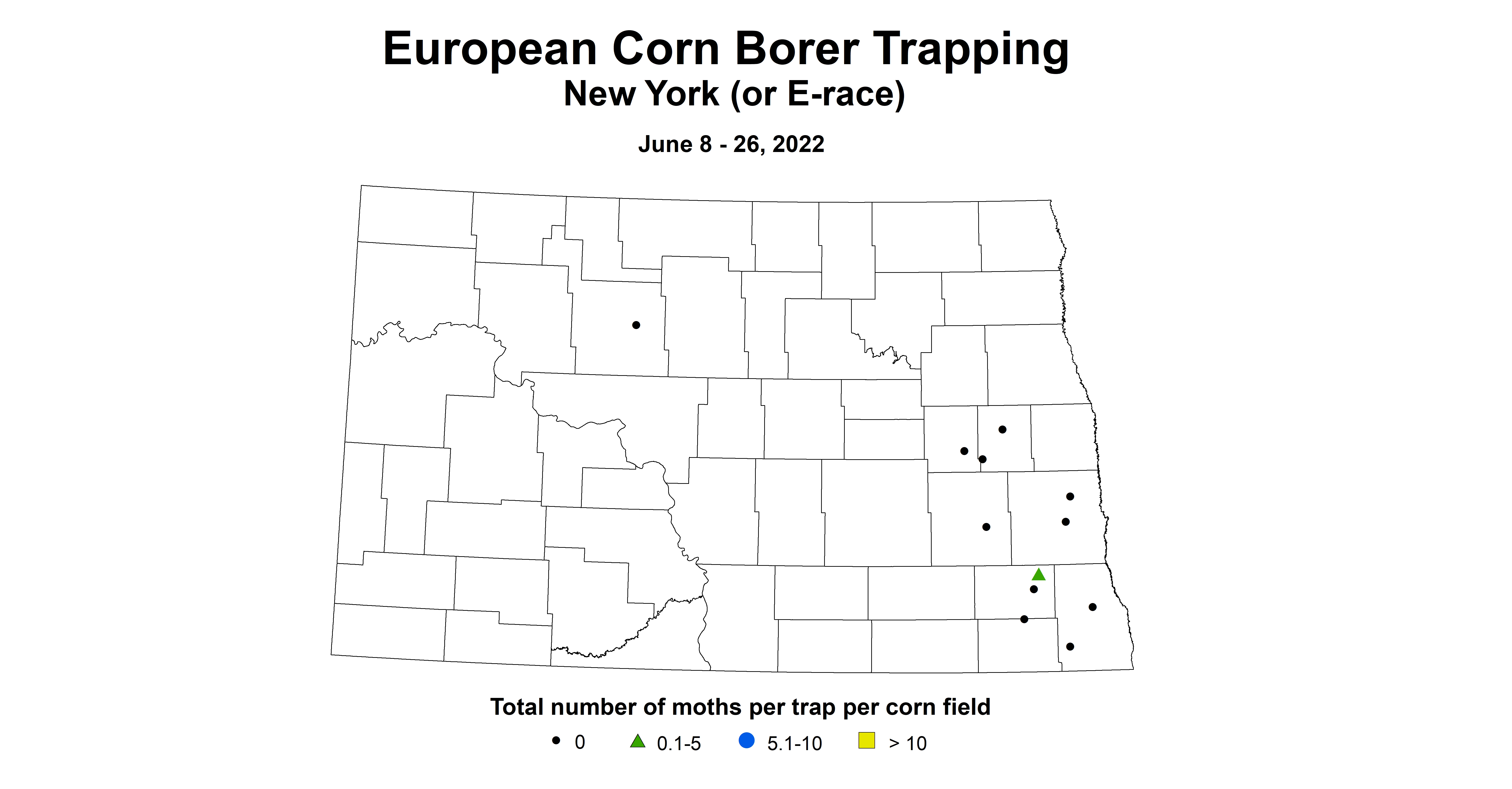 ND IPM map of corn ECB-E June 8-26, 2022