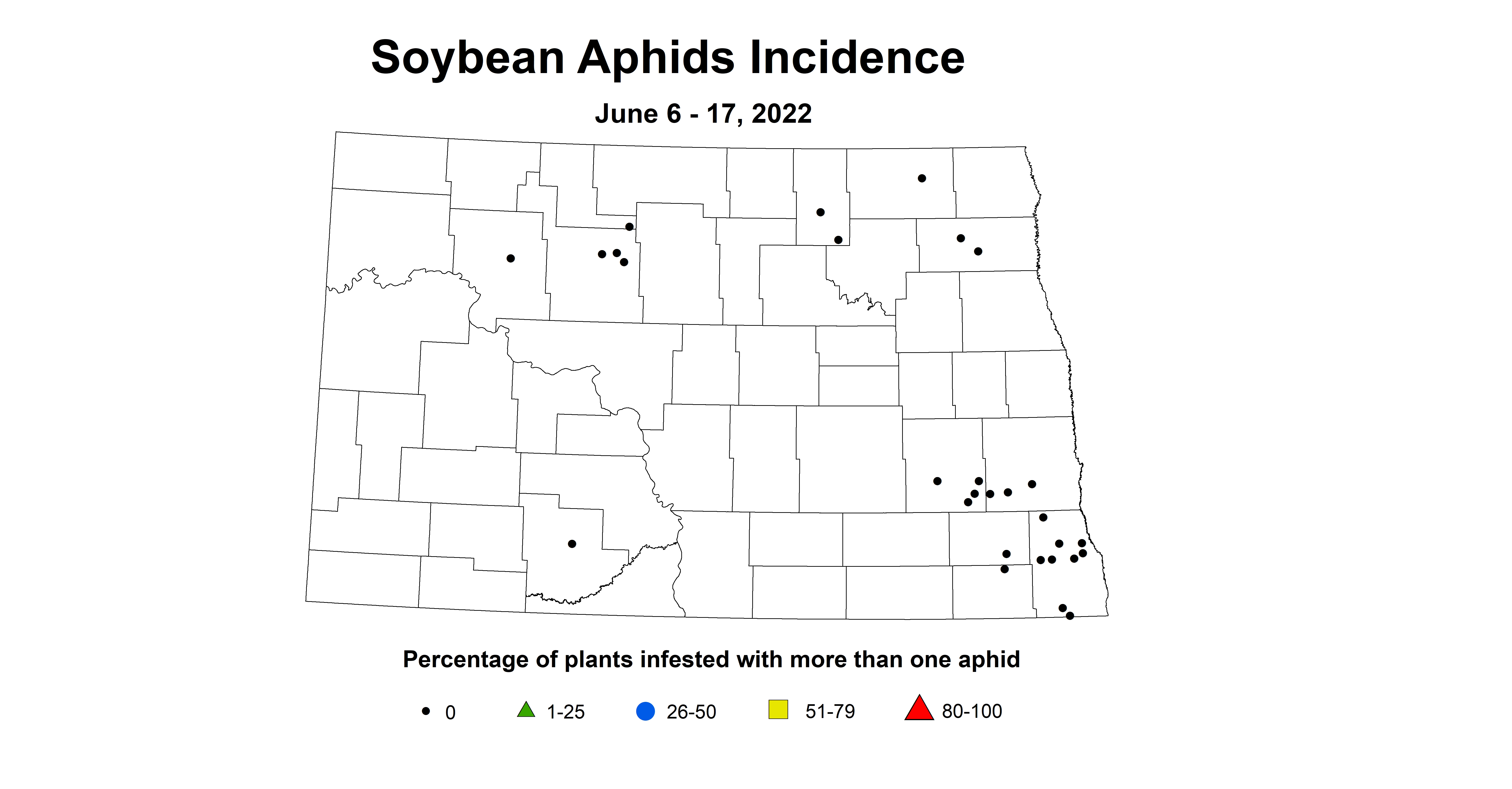 ND IPM soybeans aphid incidence June 6 - 17 2022