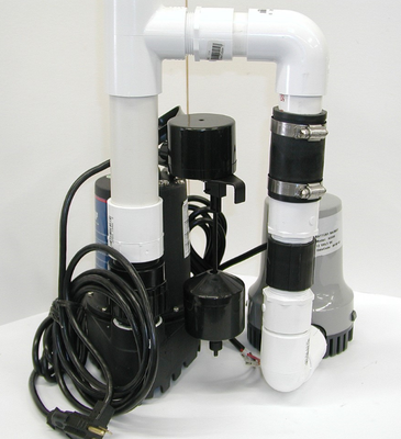 Figure 3. Pipe connections of the backup pump and the primary sump pump.