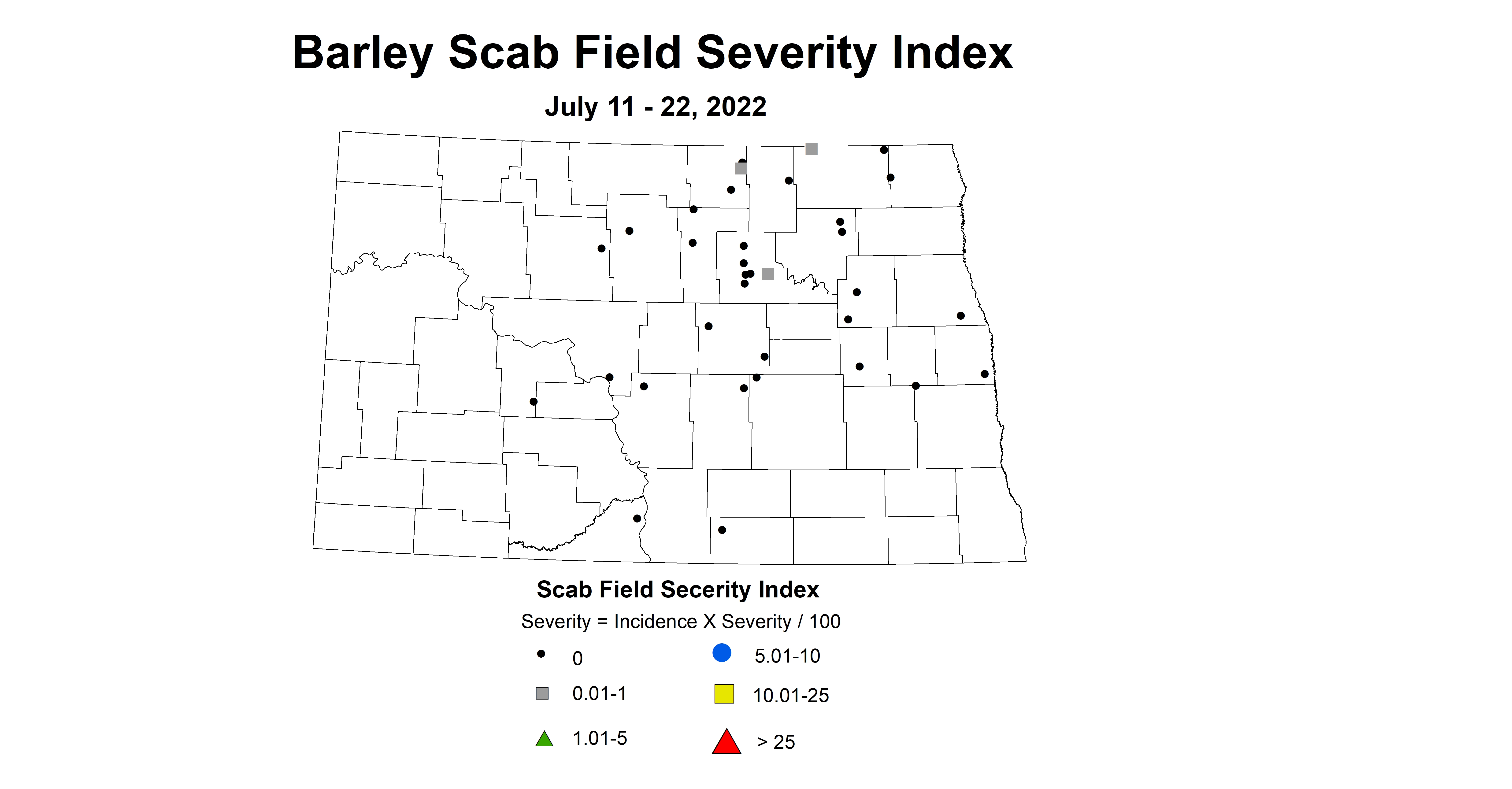 barley scab field severity index 2022-7.11-7.22