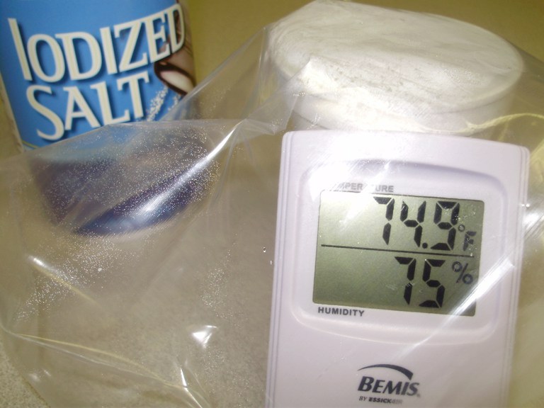 Figure 3. Salt solution calibration test, 75 percent humidity.