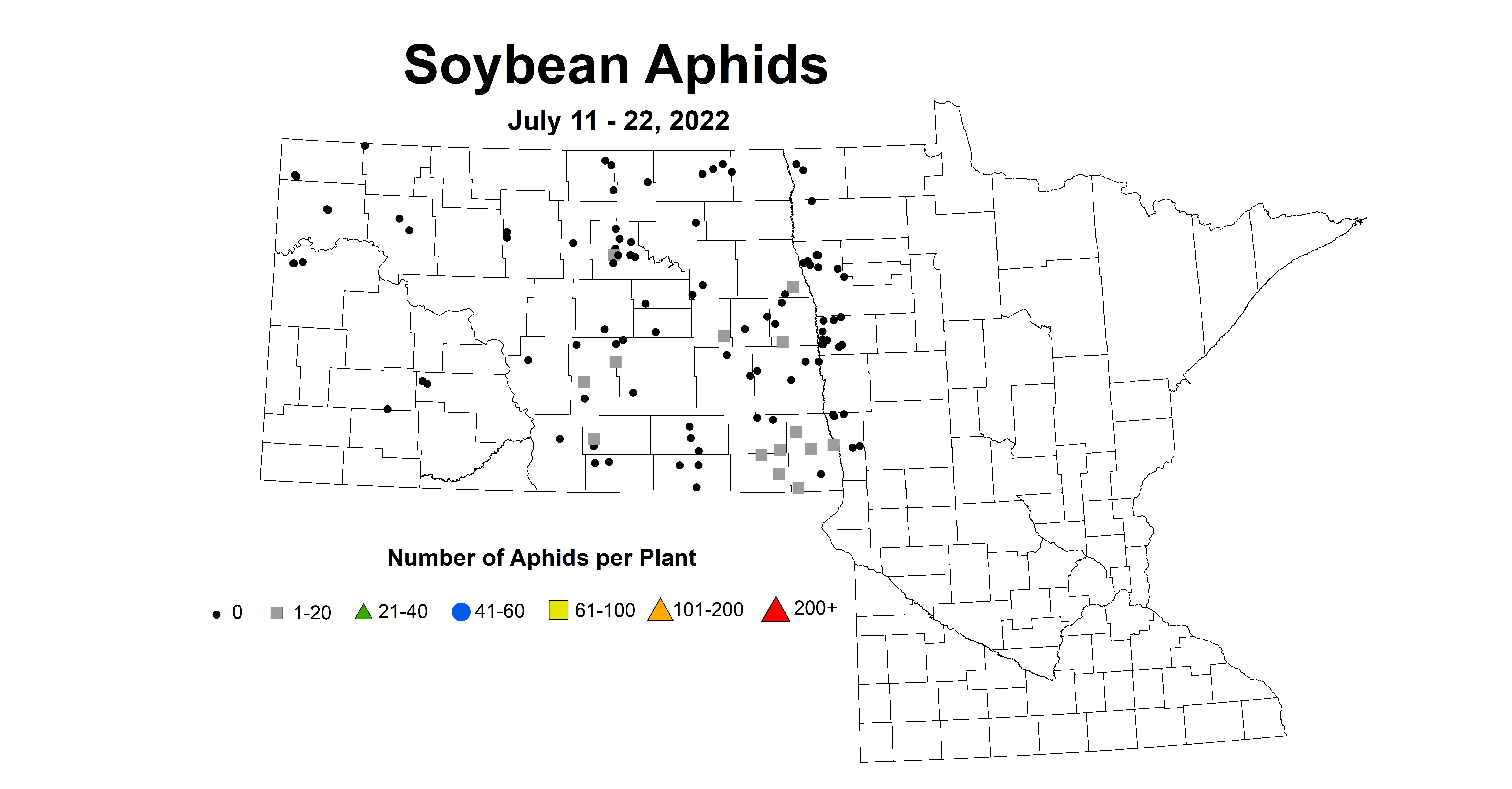 soybean average number of aphids 2022 7.11-7.22