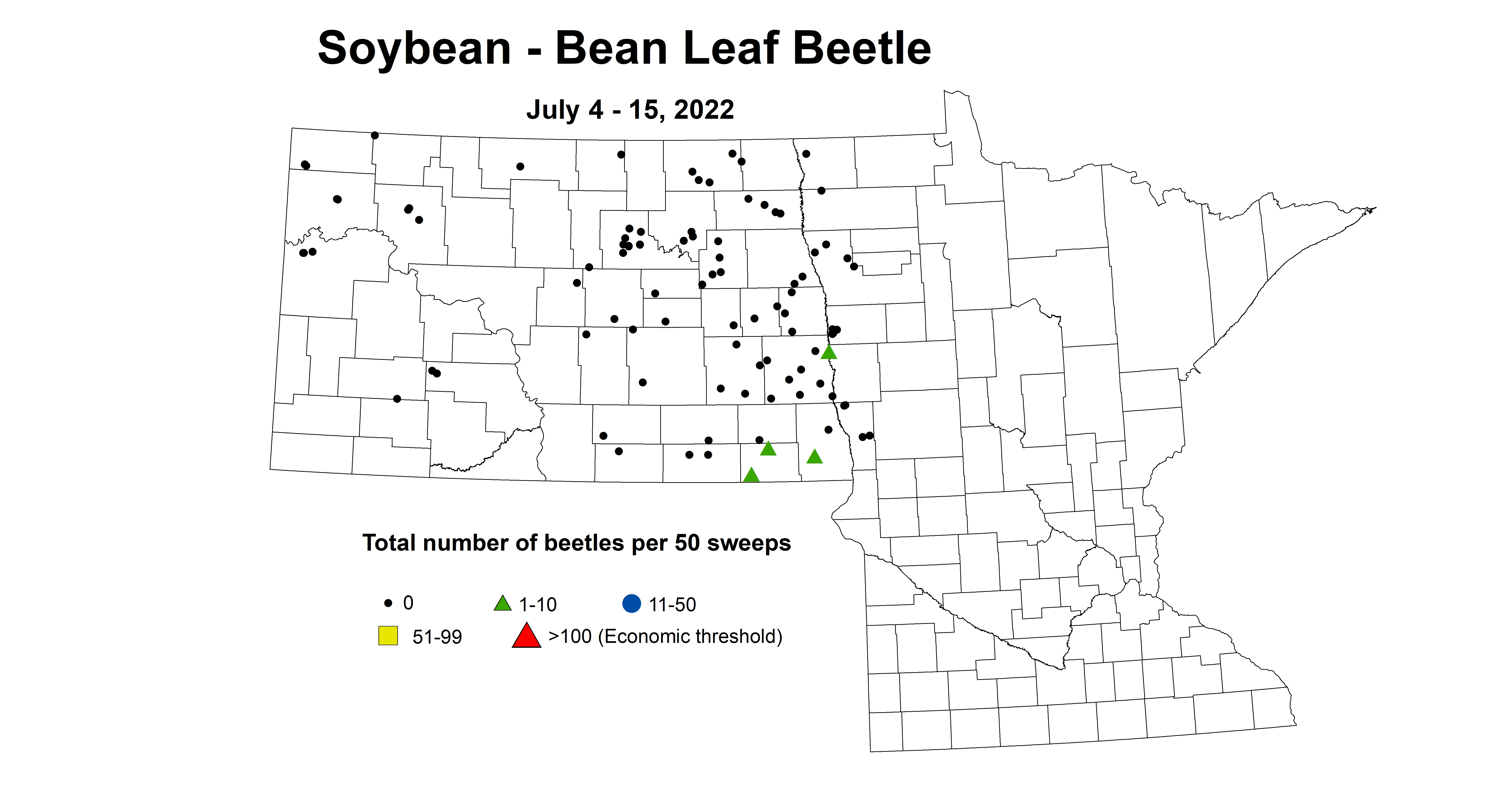 soybean total number of beetles per 50 sweeps 2022 7.4-7.15