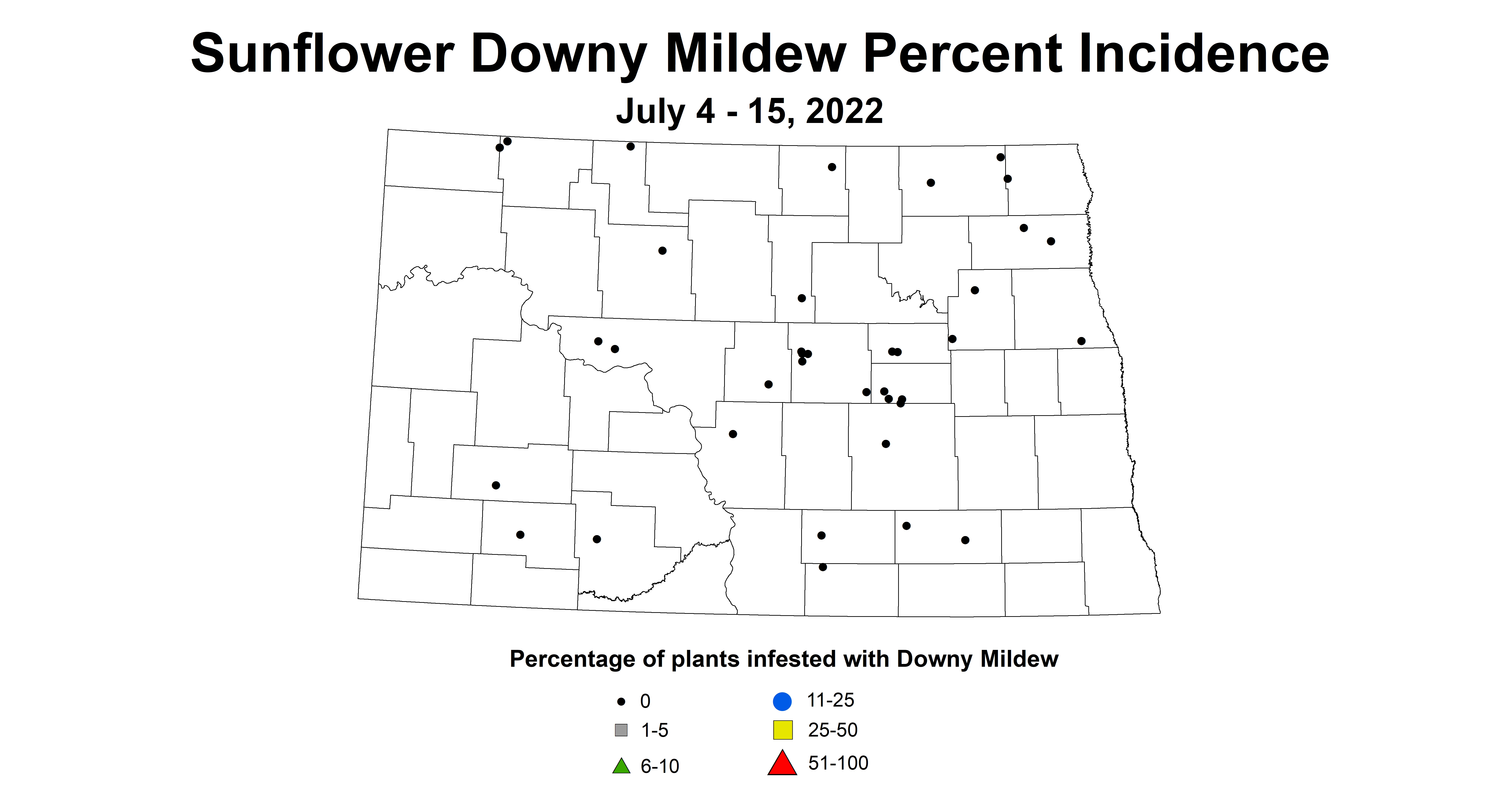 sunflower downy mildew percent Incidence 2022 7.4-7.15