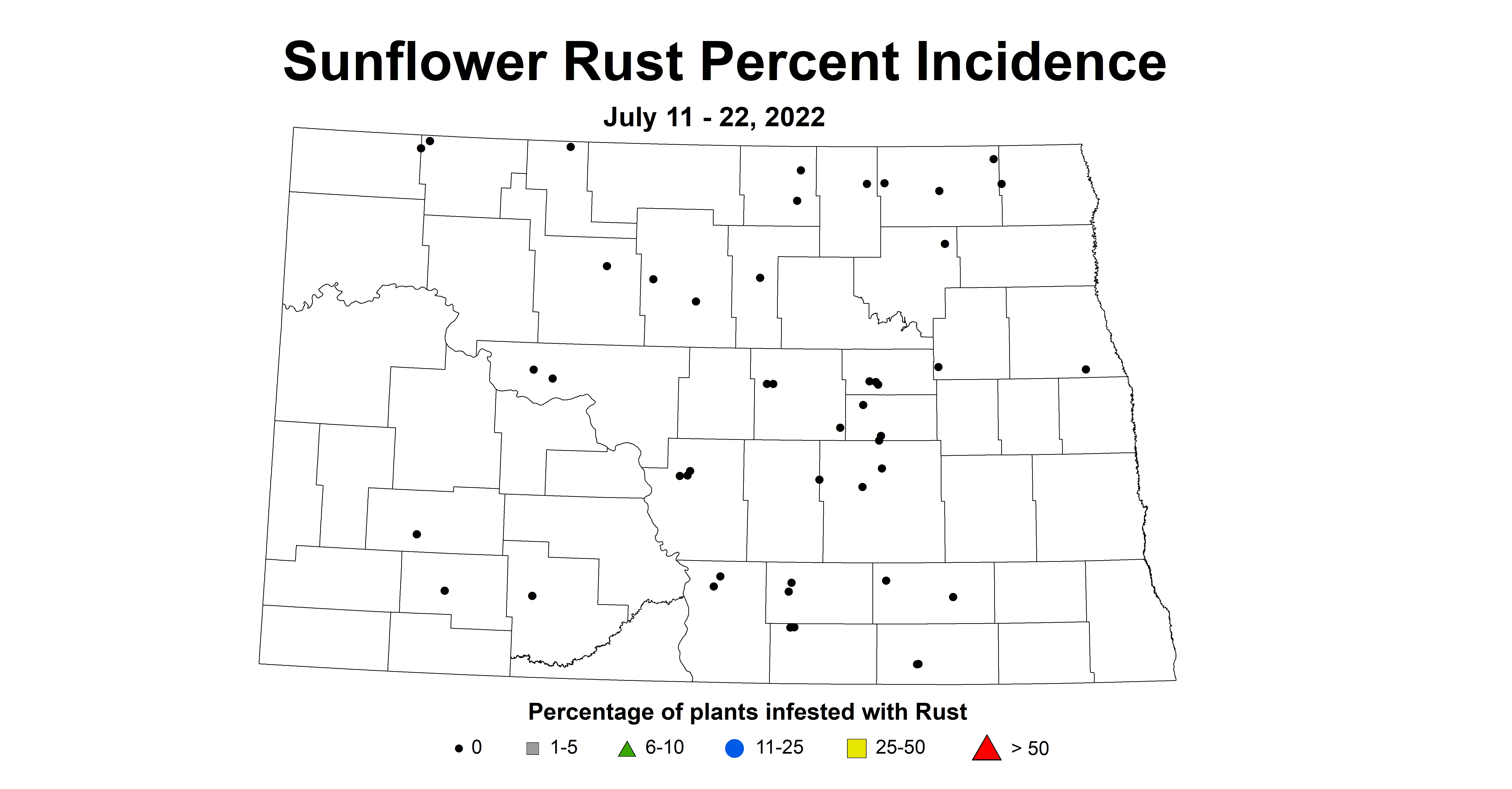 sunflower rust pct incidence 2022 7.11-7.22