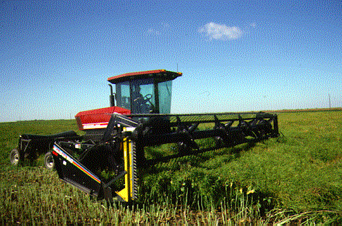 Figure 8. Swather equipped with vertical cutter bar.