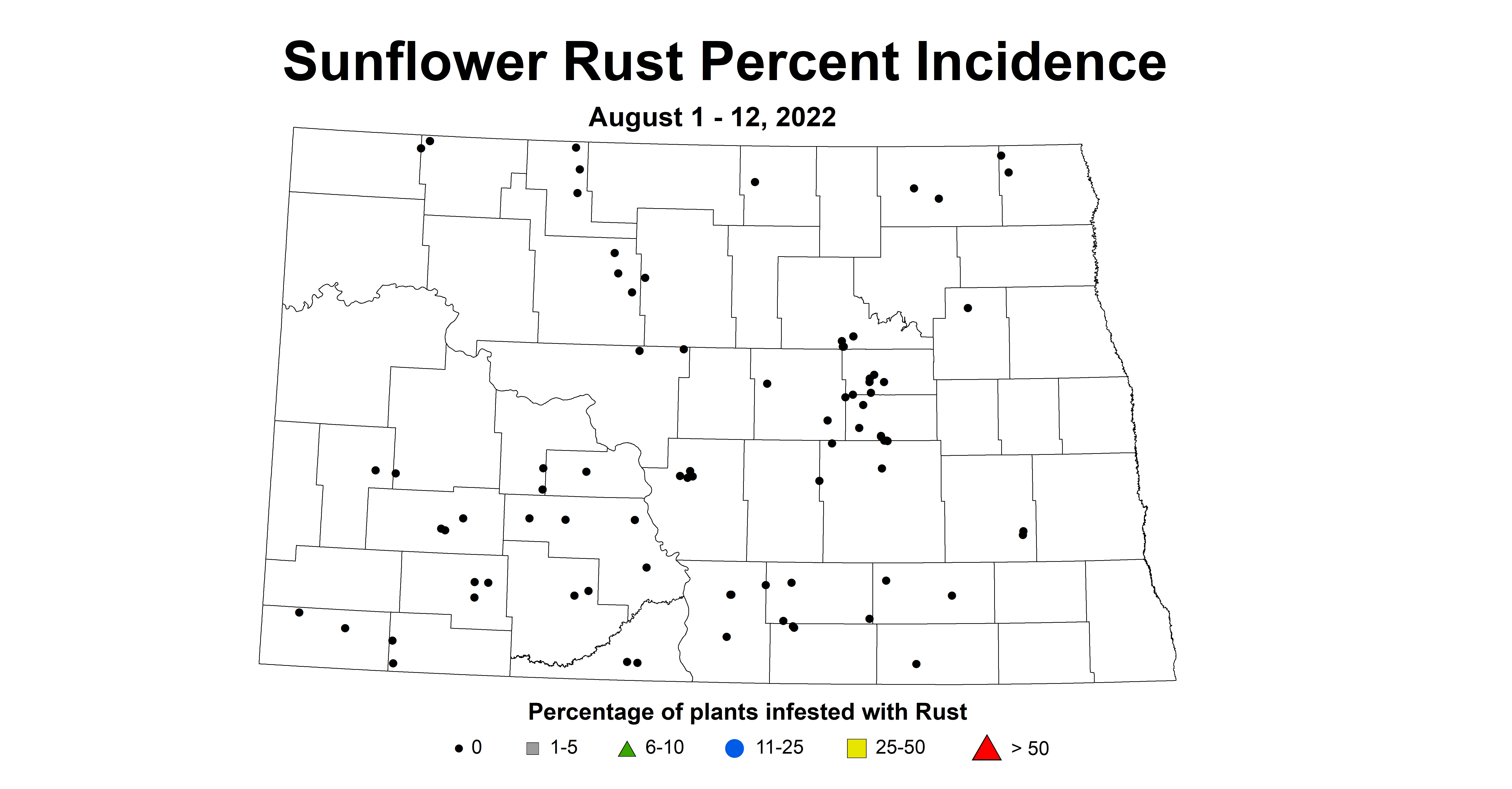 sunflower rust pct incidence 2022 8.1-8.12