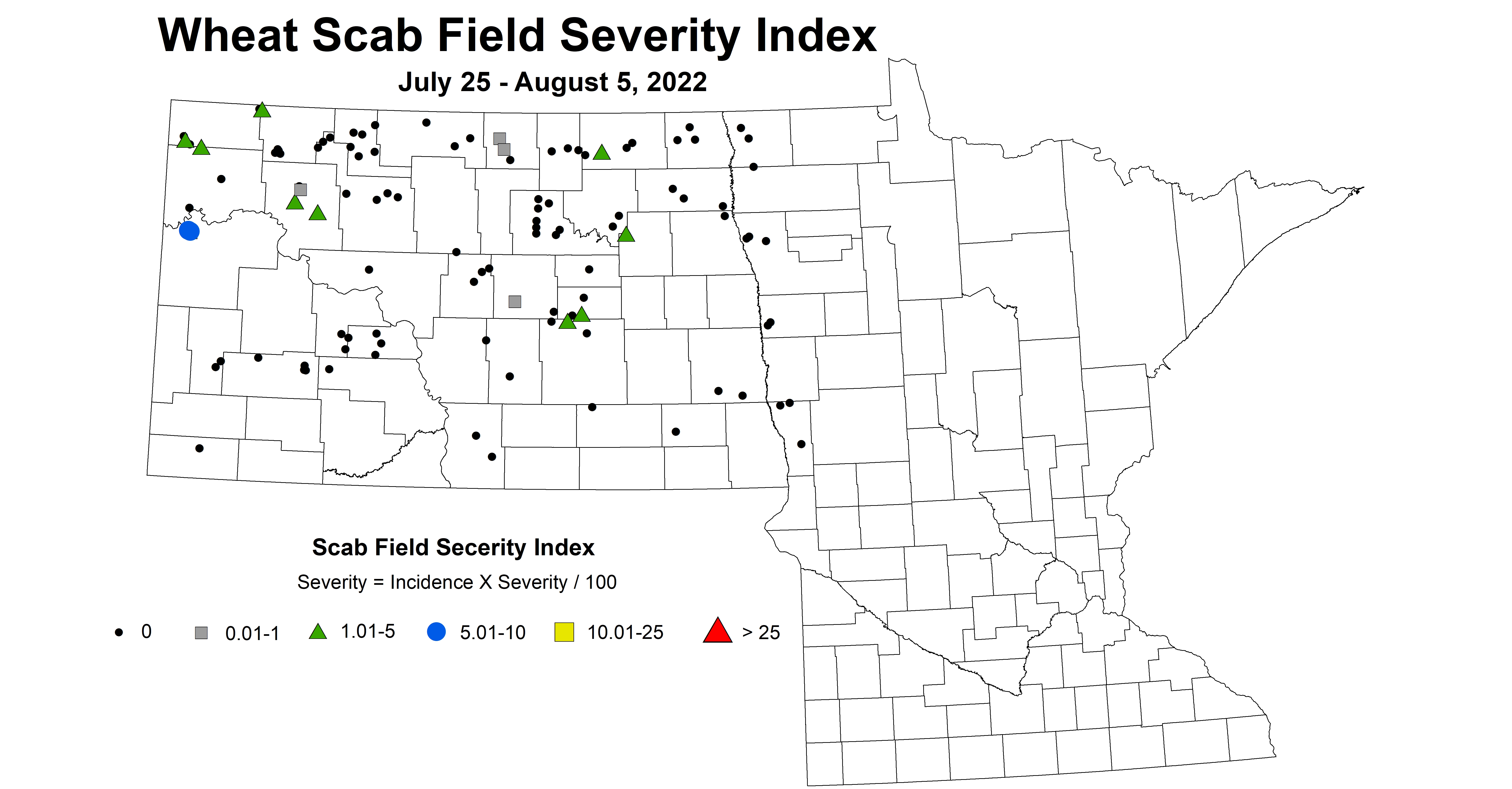 wheat scab field severity index 2022 7.25-8.5
