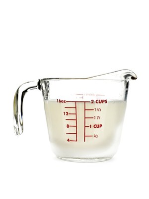clear cup for measuring liquid ingredients