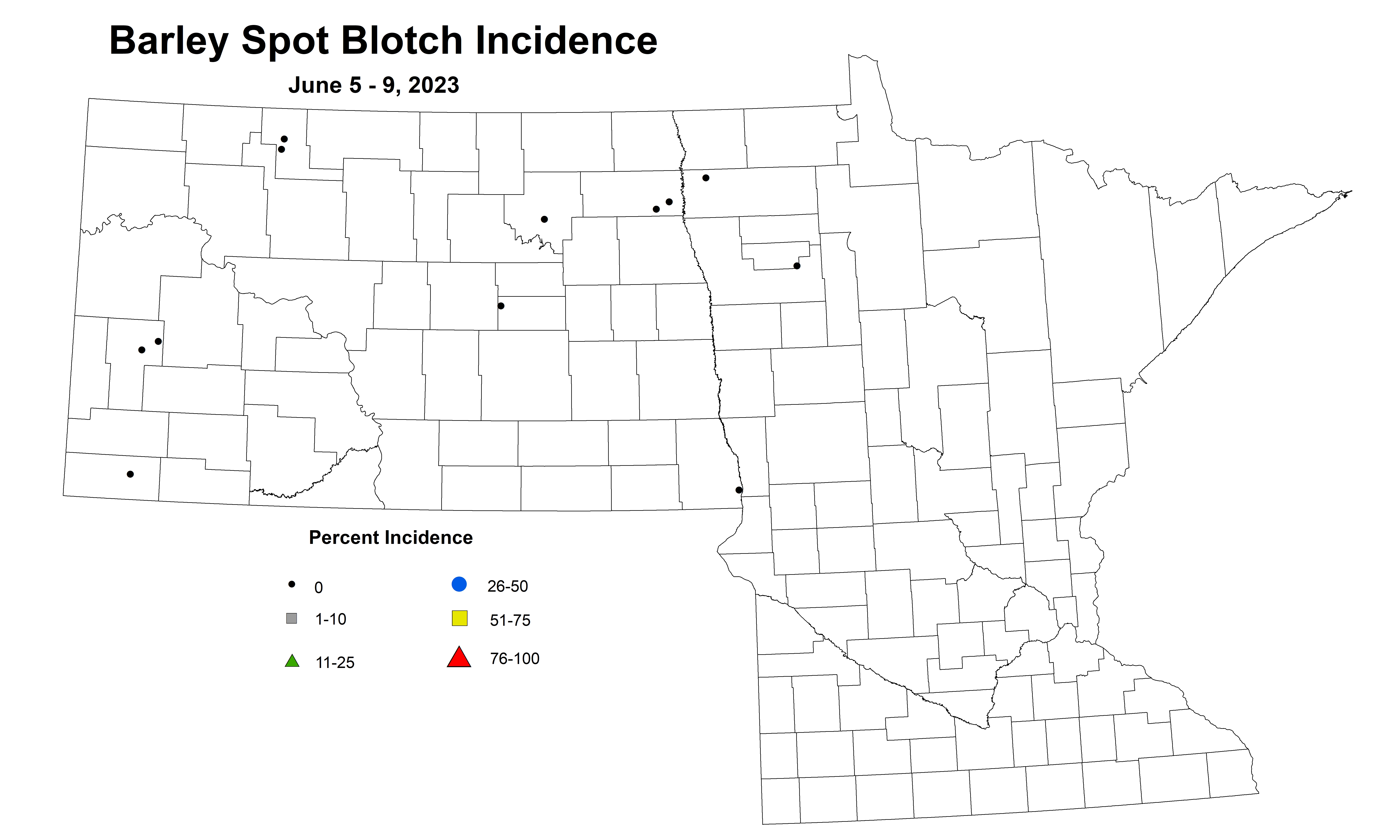 barley spot blotch incidence June 5-9 2023