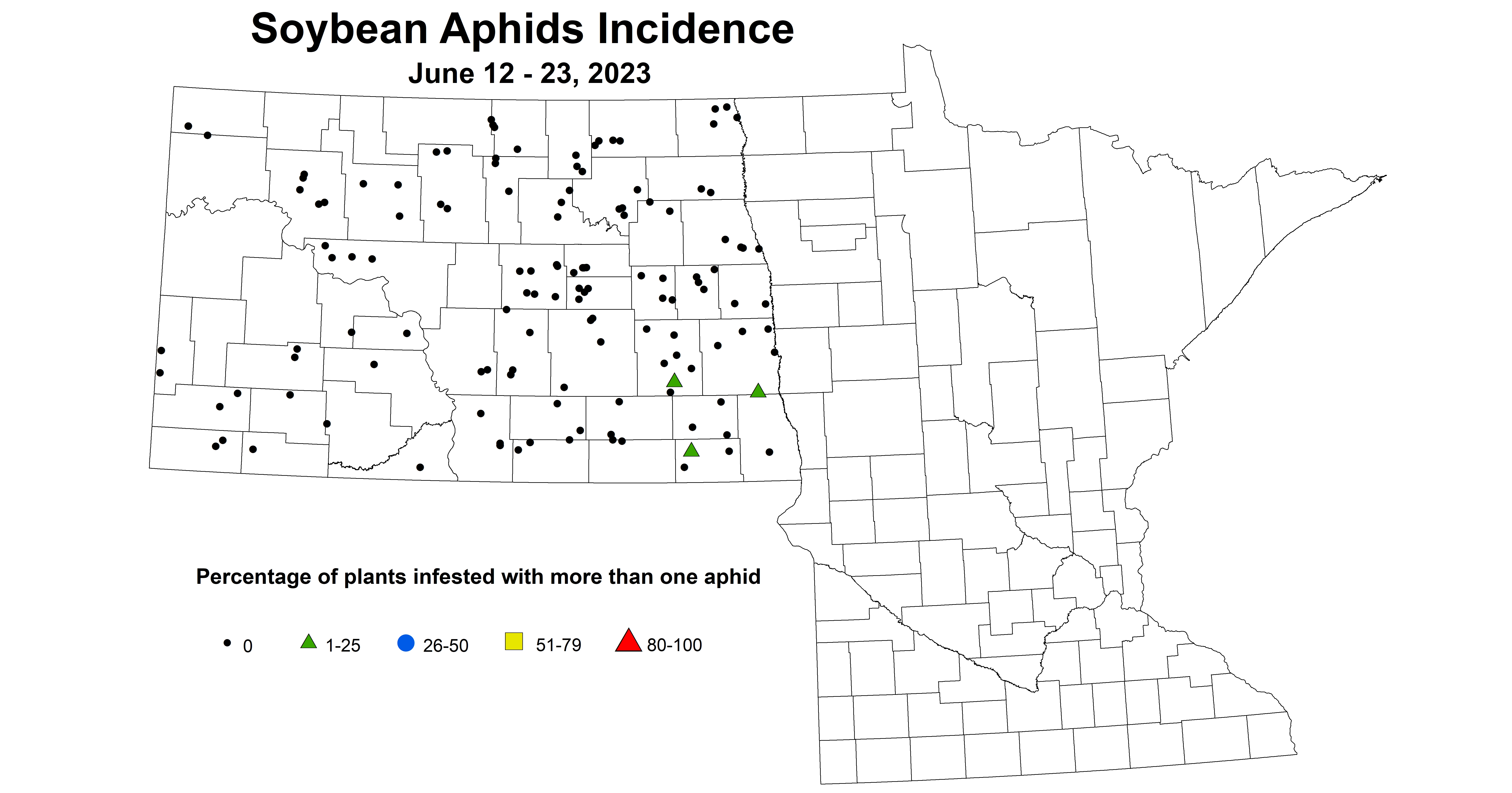 soybean aphids incidence June 12-23 2023 updated