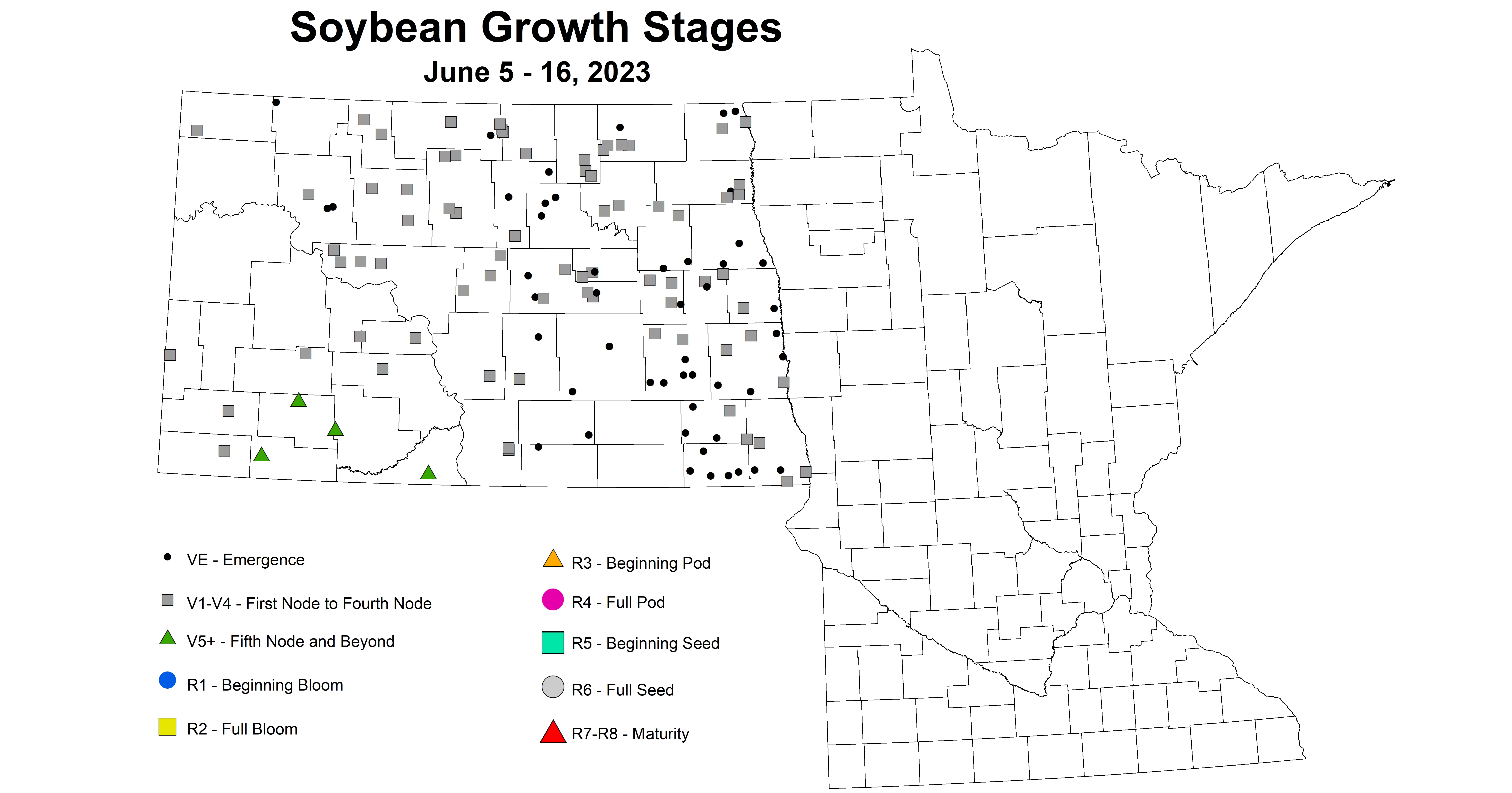 soybean growth stages June 5-16 2023