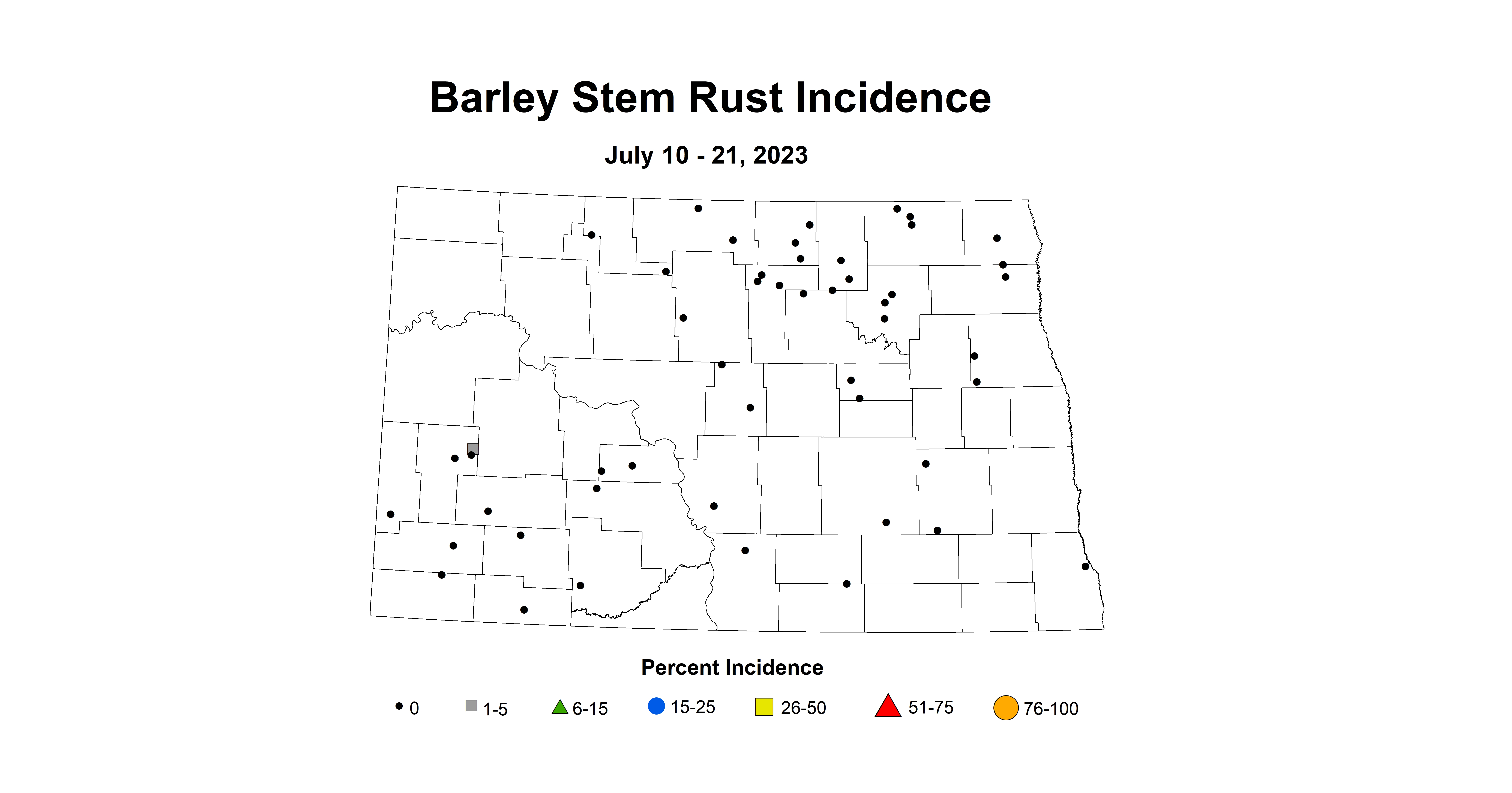 barley stem rust incidence July 10-21 2023